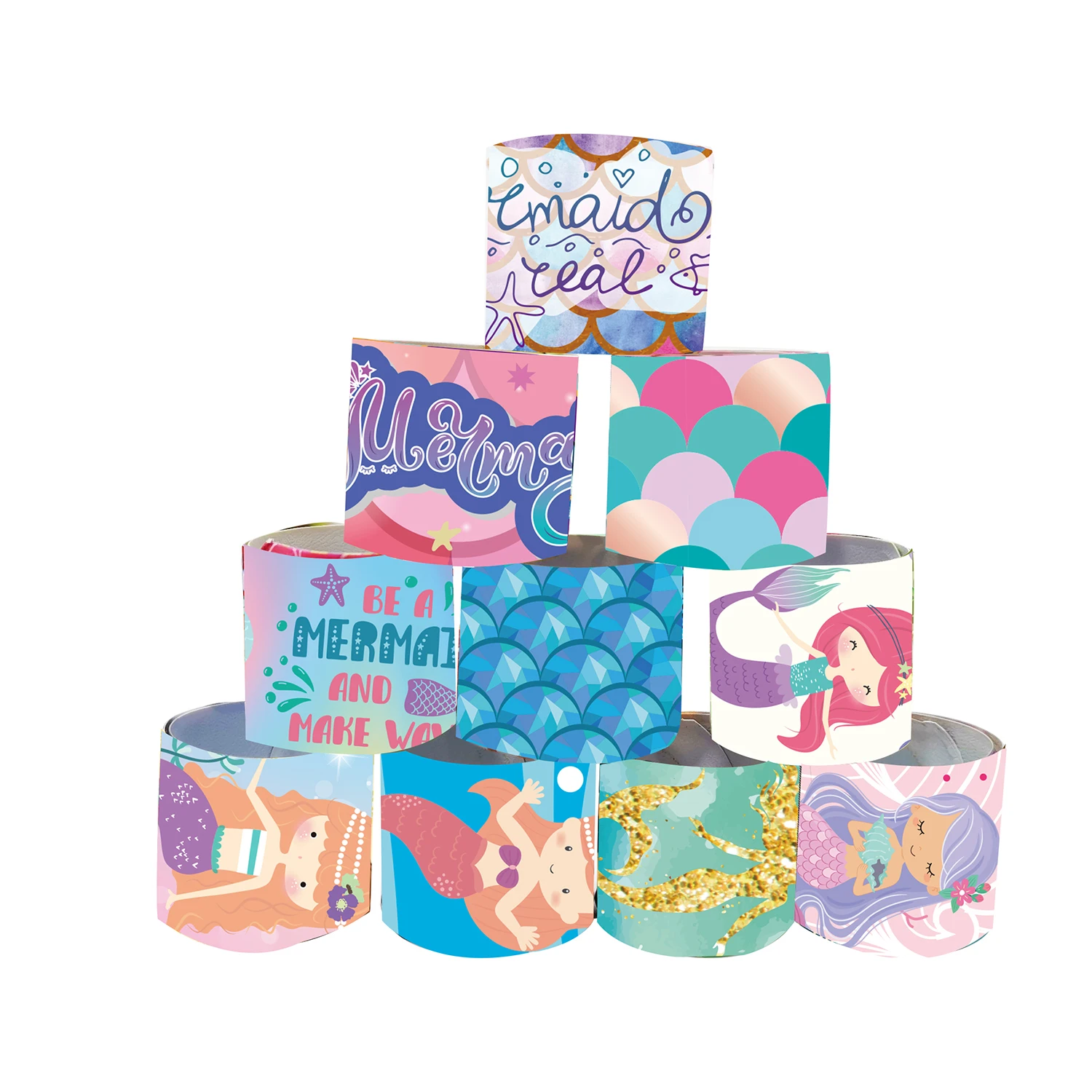 حورية البحر حفلة لصالح صفعة أساور الأميرة موضوع حفلة عيد ميلاد هدية جودي حقيبة الحشو أساور سيليكون عطلة الاطفال