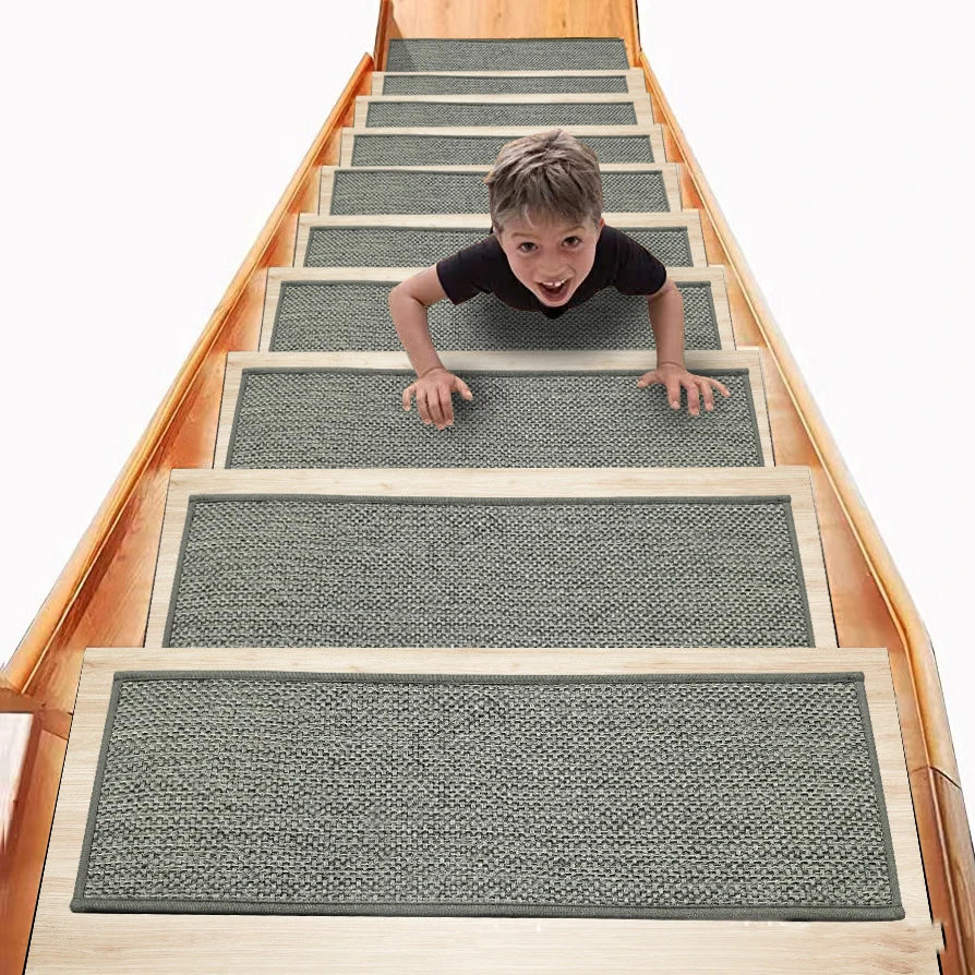Wooden Steps Safety Stair Mat Stairs Non-Slip Waterproof Carpet Stair Treads Thickened and Sound-absorbing Carpet Suitable