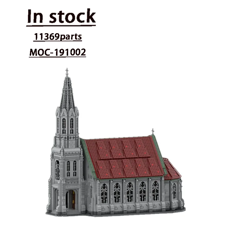 MOC-191002 Old Church Building Building Block Model 11369 Parts Children's Education Birthday Building Blocks Toy Gift