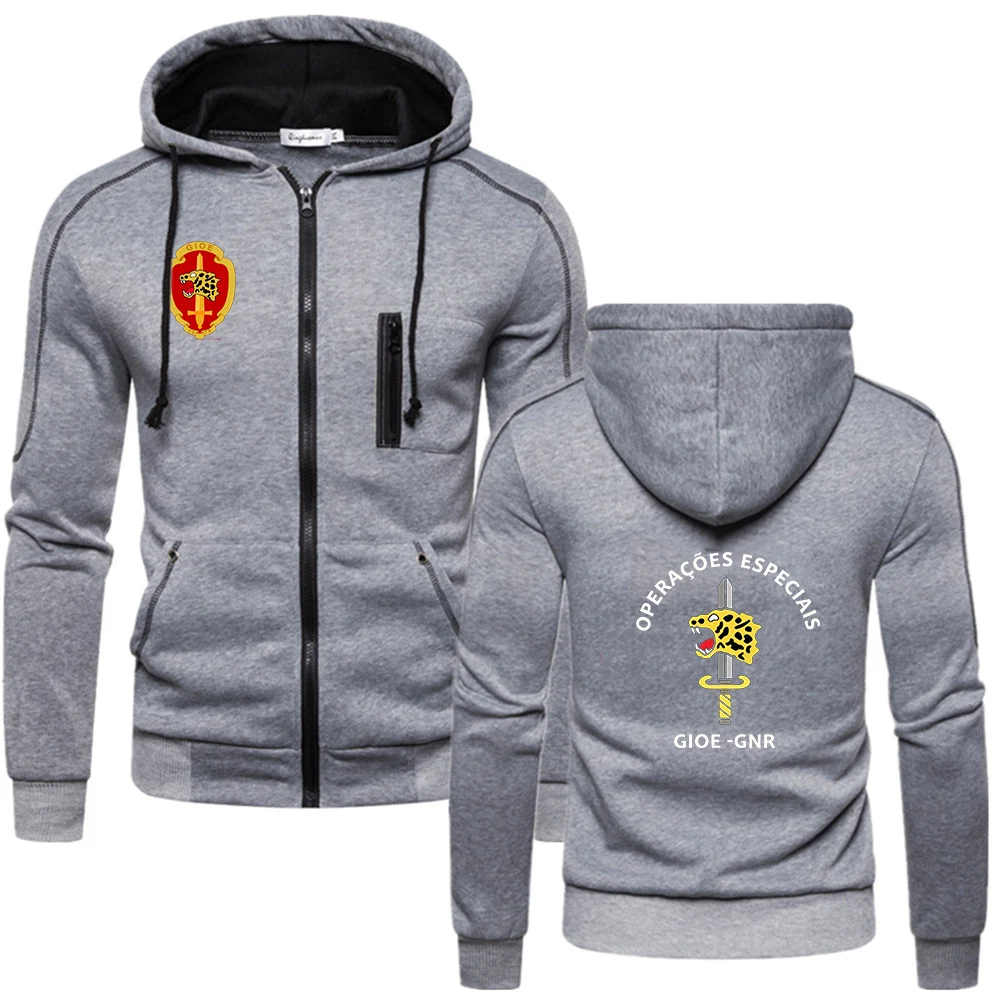 2026 Men's Portugal GNR National Guard Gendarmerie GIOE Special Forces Unit Logo Print Spring Autumn Bright Colors Hoodies Coat