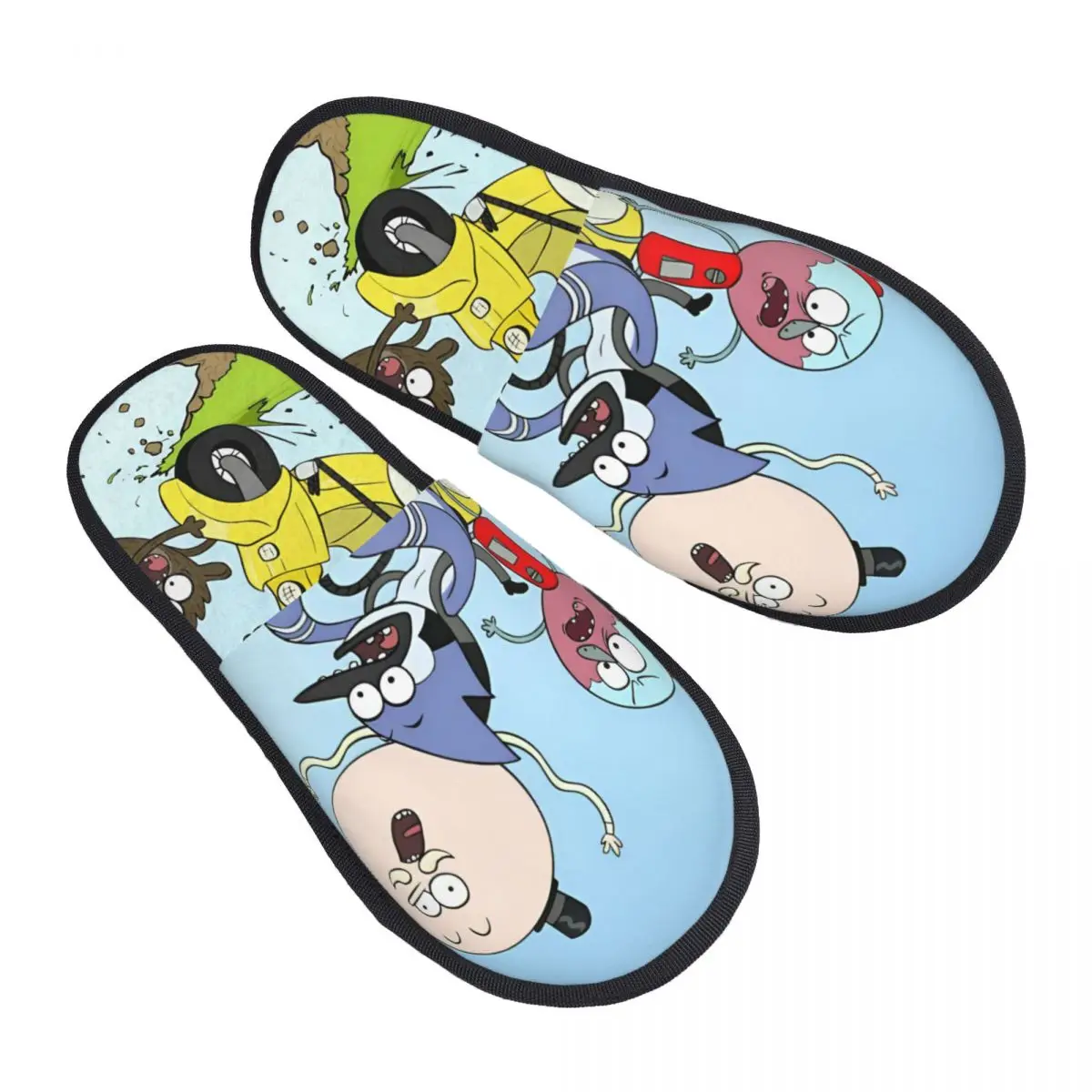 

Пользовательские тапочки из пены с эффектом памяти R-Regular Show, женские мягкие теплые милые домашние тапочки в стиле аниме