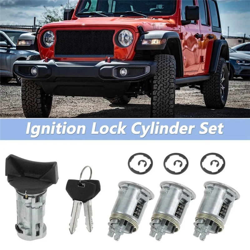 AB61-5161055AA سيارة مفتاح إشعال قفل اسطوانة مع قفل الباب ومفتاح ل جيب رانجلر 1991-1996 #2