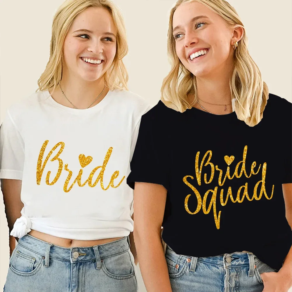 

Футболка Team Bride Squad, женские топы для девичника, свадебной вечеринки, футболки Evjf, футболка с короткими рукавами, уличная одежда в стиле Харадзюку