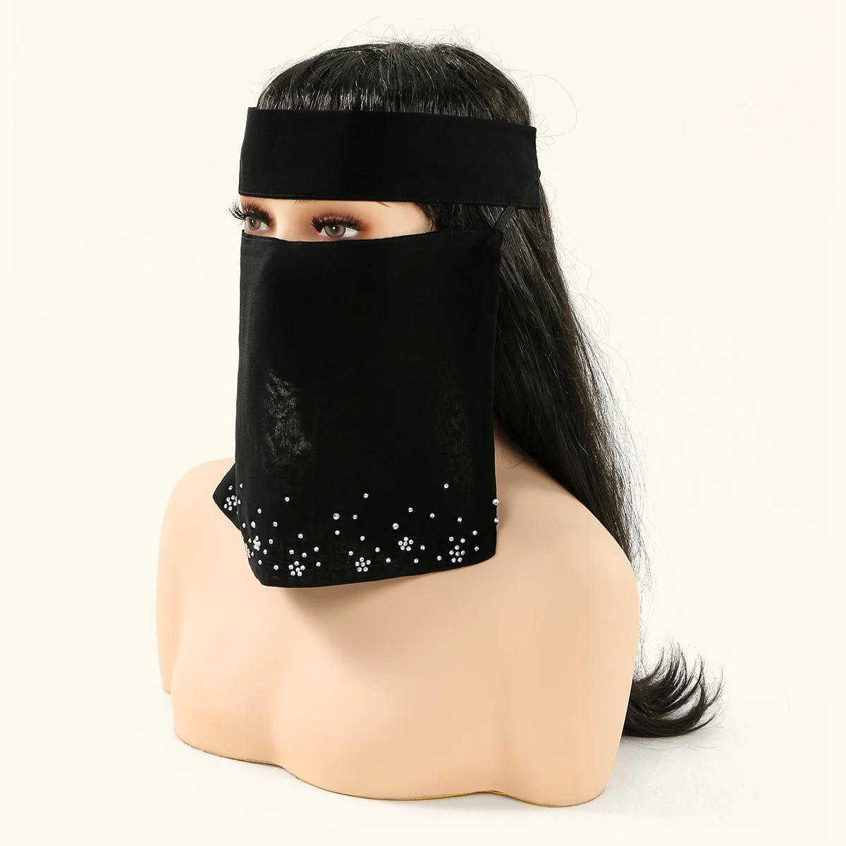 غطاء وجه إسلامي حجاب الحجاب زهرة الماس حزام إسلامي وشاح غطاء الرأس المرأة الحجاب مشروط القطن الصلاة تنفس التفاف