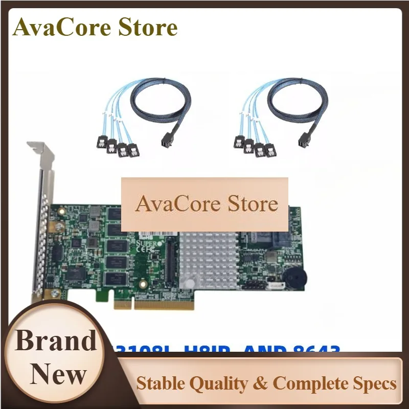 AvaCore AOC-S3108L-H8IR RAID Card 2G Cache, Disk Array Card LSI9361-8I