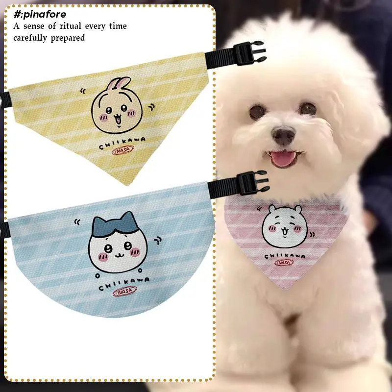 Jikikawa Cute Cartoon Pet Wet Napkin Cute cat and dog triangular bandanas and scarves Cats and dogs like Cute and adorable
