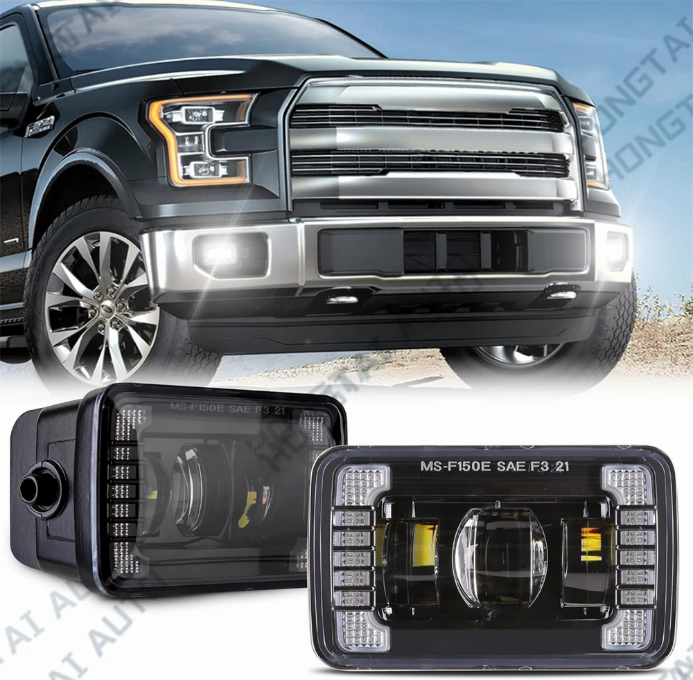 

Светодиодные противотуманные фары DRL для 2015 2016 2017 2018-2020 Ford F150 F-150 4-дюймовые светодиодные противотуманные фары Светодиодный бампер Дневные ходовые огни