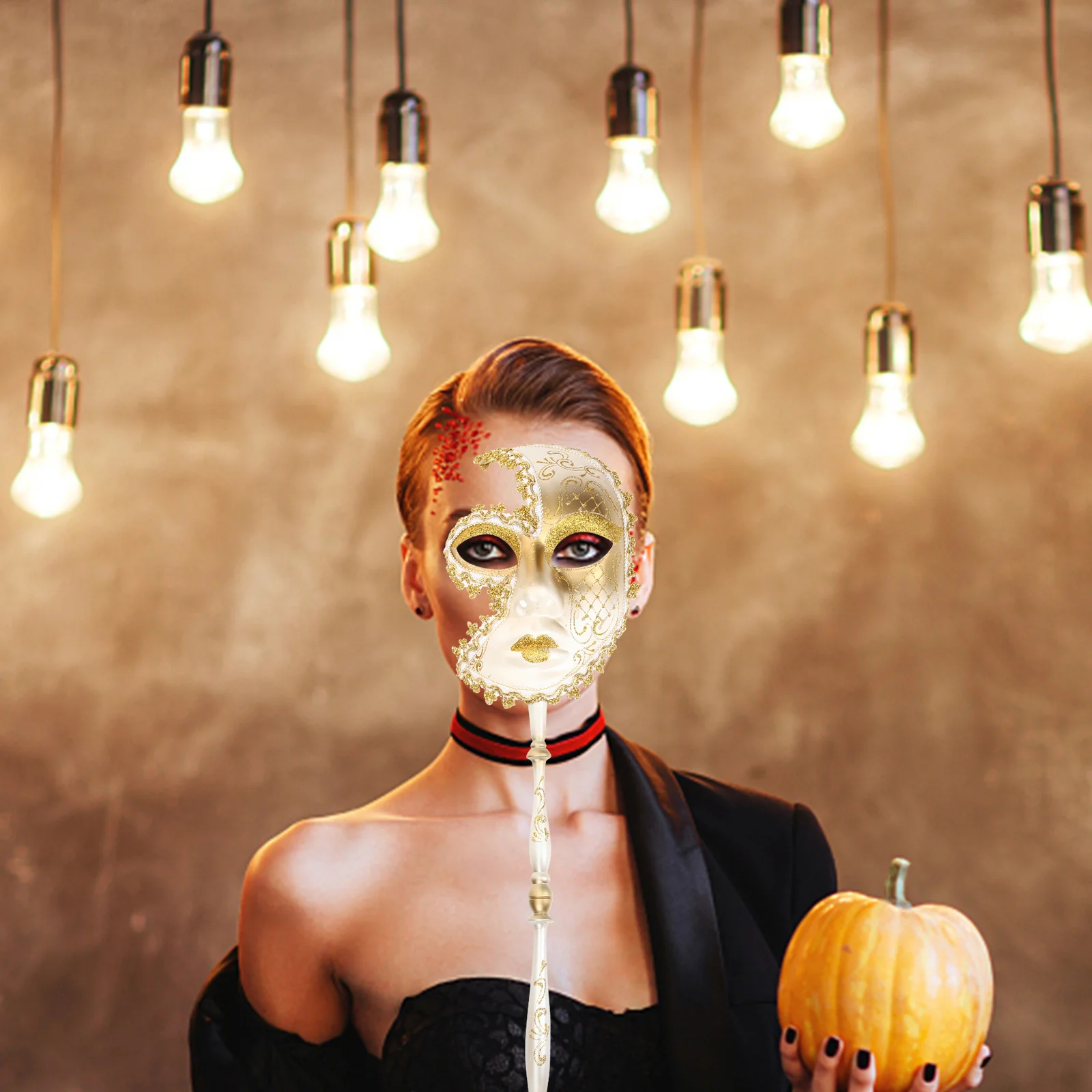 Masque de mascarade à main, masque vénitien doré pour femmes, bal de promo, carnaval, Cosplay, robe fantaisie, accessoires Mardi Gras