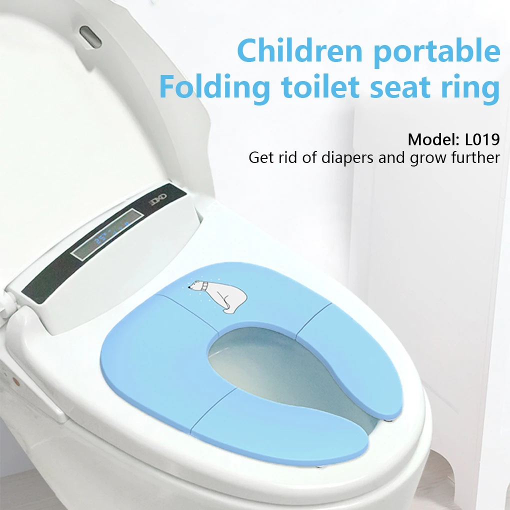 Kids Baby Folding Potty Reusable Seat Cover Boys Girls Children Traveling Antislip Toilet Training Ring Sitting Pad