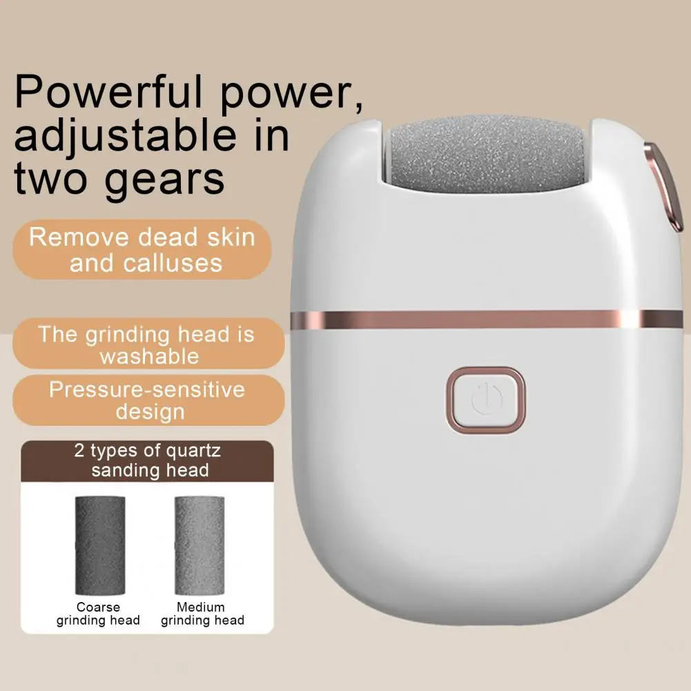 

Electric Foot File Callus Remover Rechargeable Foot Scrubber Self-Adhesive Pads with 2 Grinding Heads Foot Care Pedicure Kit