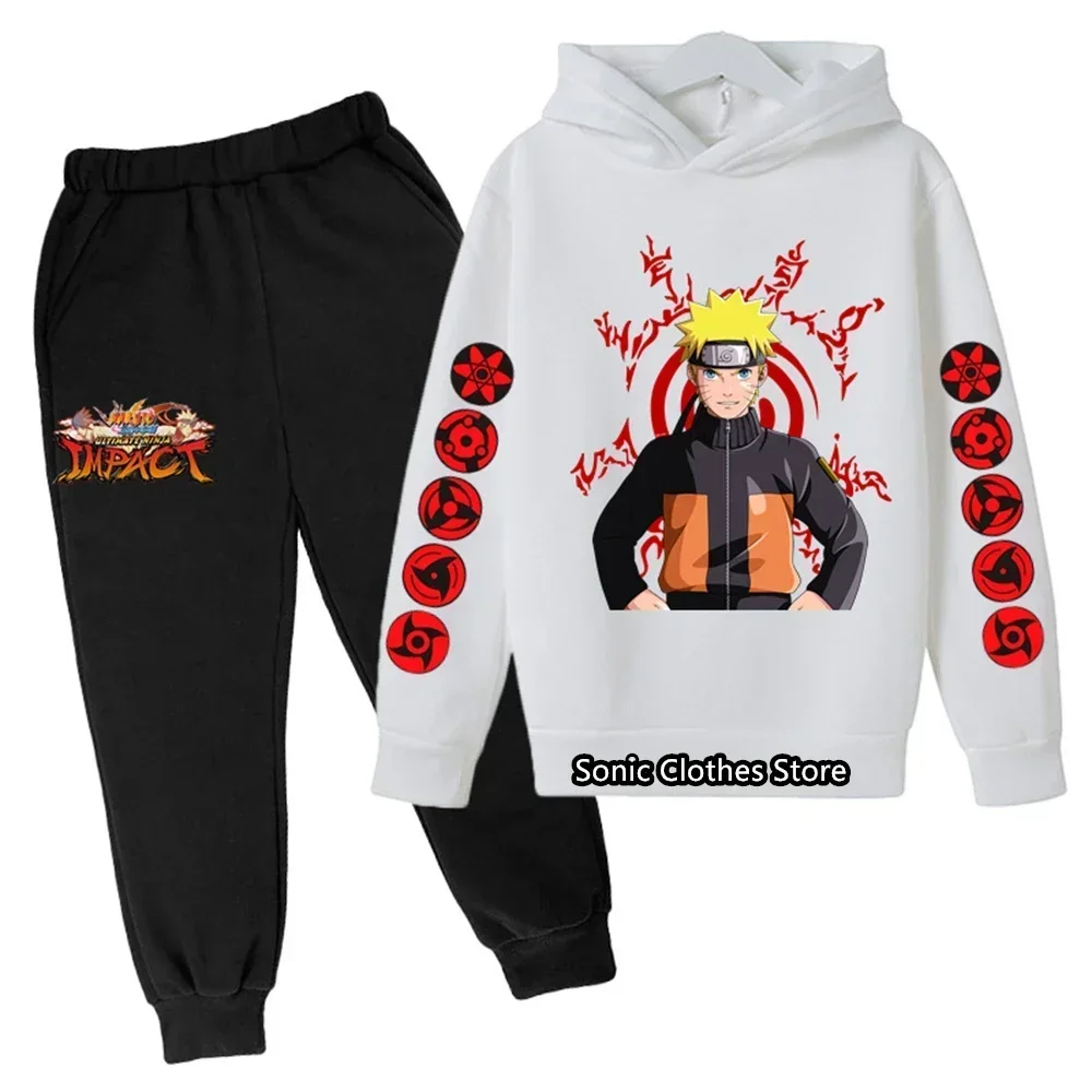 Naruto Spring Boys 2pcs sets Baby Boys Girls Clothes Hoodie + Pants Kids Sport stitch Suit Kakashi Sweatshirts Sport Hoodie Set