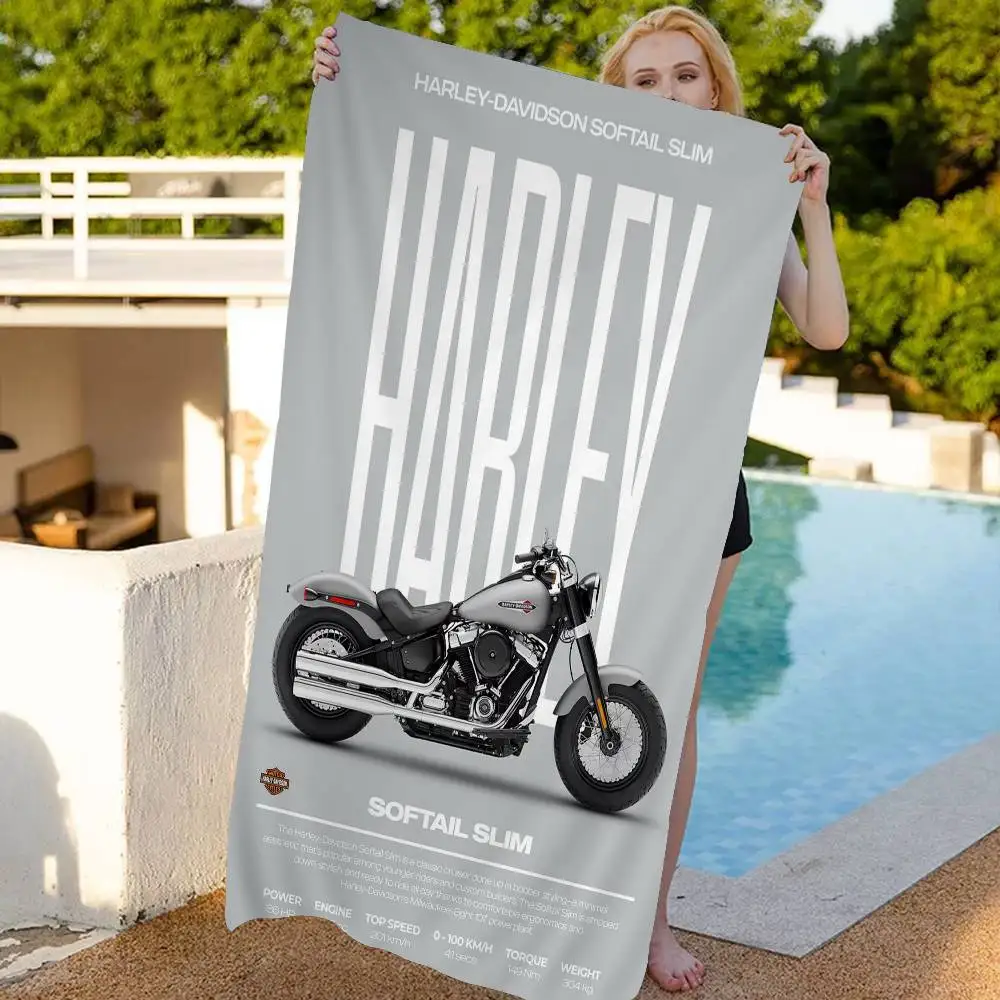 H-HarleyS LOGO Davidson Beach Towel Colorful Bath Towels For Girl Microfiber Quick Dry Custom Sand Free Beach Yoga Spa Gym Pool view 5