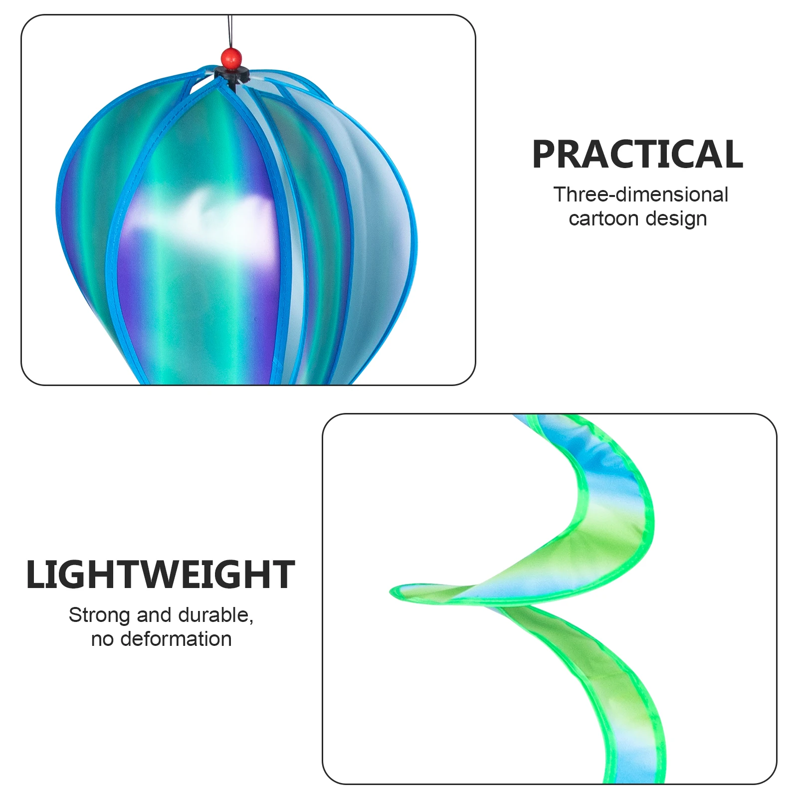 

2Pcs Hot Air Balloon Wind Spinners Spiral Hanging Outdoor Garden Yard Decorations Colorful Windmill Ornaments Visual Effects