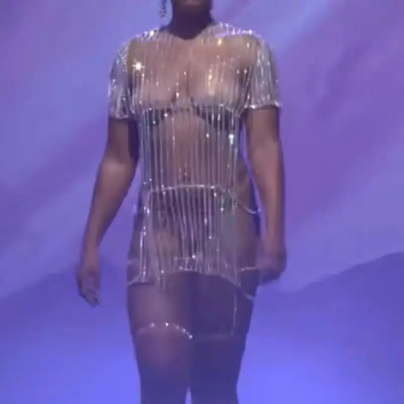 

Новая модная сексуальная женская цепочка для тела, супер блестящие стразы, длинная цепочка для тела с кисточками, платье, аксессуары для одежды