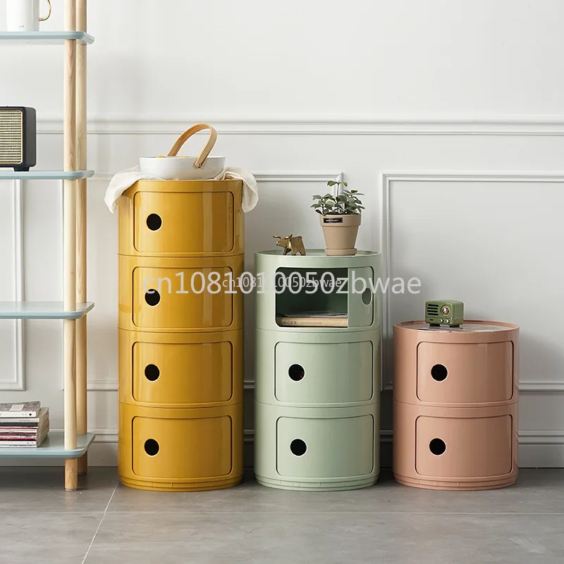 Nordic Net Red Bedside Cabinet Modern Simple White Round Creative Mini Simple Small Side Table Portable Nightstands Furniture