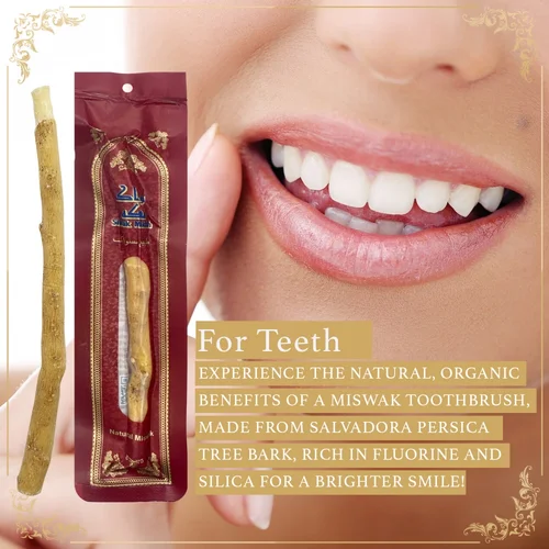 Imagen 2 del producto Cepillo de dientes de ramita Miswak 100% Natural hecho a mano, palo de cepillo de dientes tradicional de primera calidad, regalo amigable para la familia sin plástico