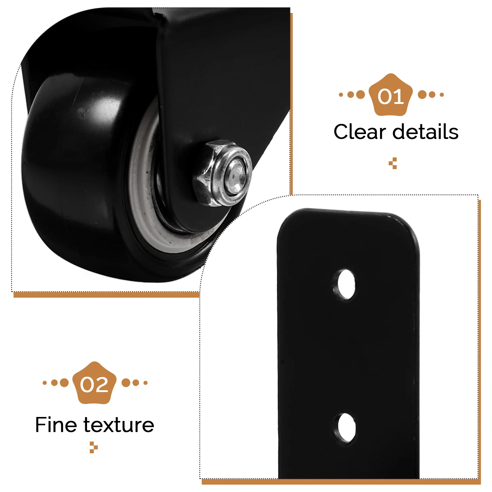 

2Pcs Cabinet Wheels Caster Wheels Heavy Duty Silent Casters Attachable for Furniture Carpet Office Safe Rollers Hardware Wheels