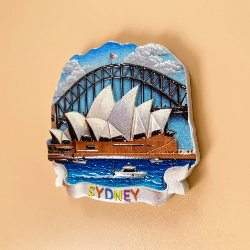 Sydney Opera House Harbour Bridge 3D Refrigerator Magnet Australian Tourist Souvenir Home Decoration Magnetic Sticker