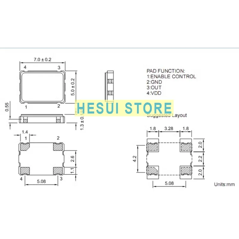 VCC1-B3B-60M000000, 60M, 60MHz, 60MHz, 5070, 7050 SMD, 5x7, 1 PC, 5x7