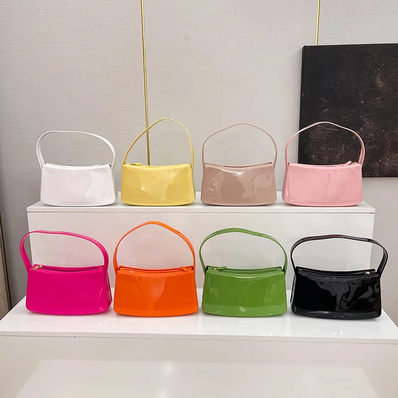 

Маленькая квадратная сумка для взрослых и девочек, женская легкая сумка на плечо из ПВХ, новинка 2025, женская сумка подмышками, модная желейная сумка, женская