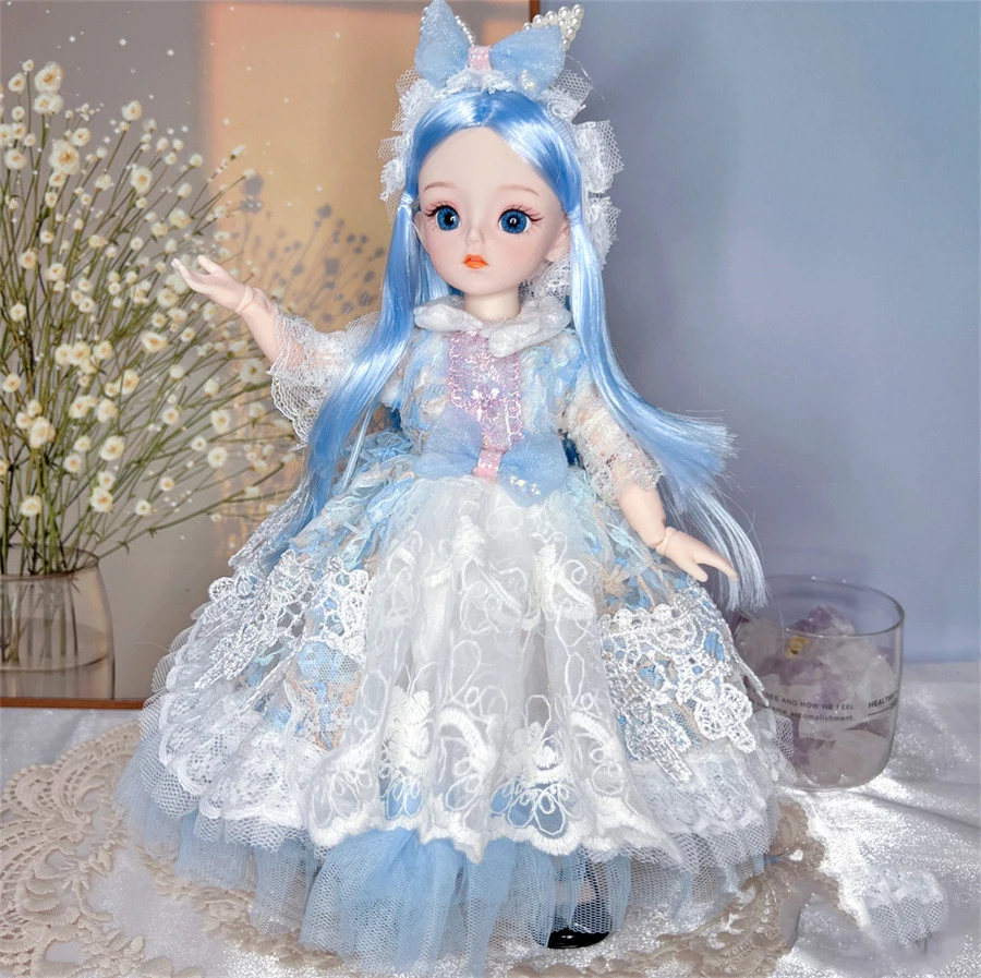 Bonecas e roupas bjd com múltiplas articulações móveis 30cm 1/6 3d simulado olho dobradiça boneca menina diy vestir-se brinquedo de presente de aniversário