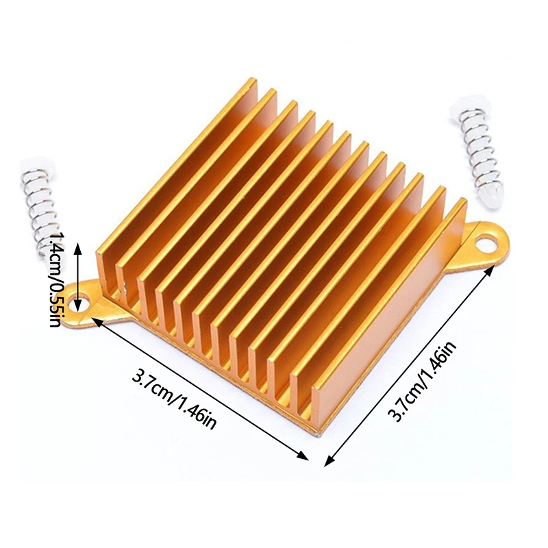 1Pc Aluminum Profile Heatsink 37*37*14MM Ear Radiator Cooling Pad South North Bridge Chipset Radiator Chip Motherboard Heat Sink