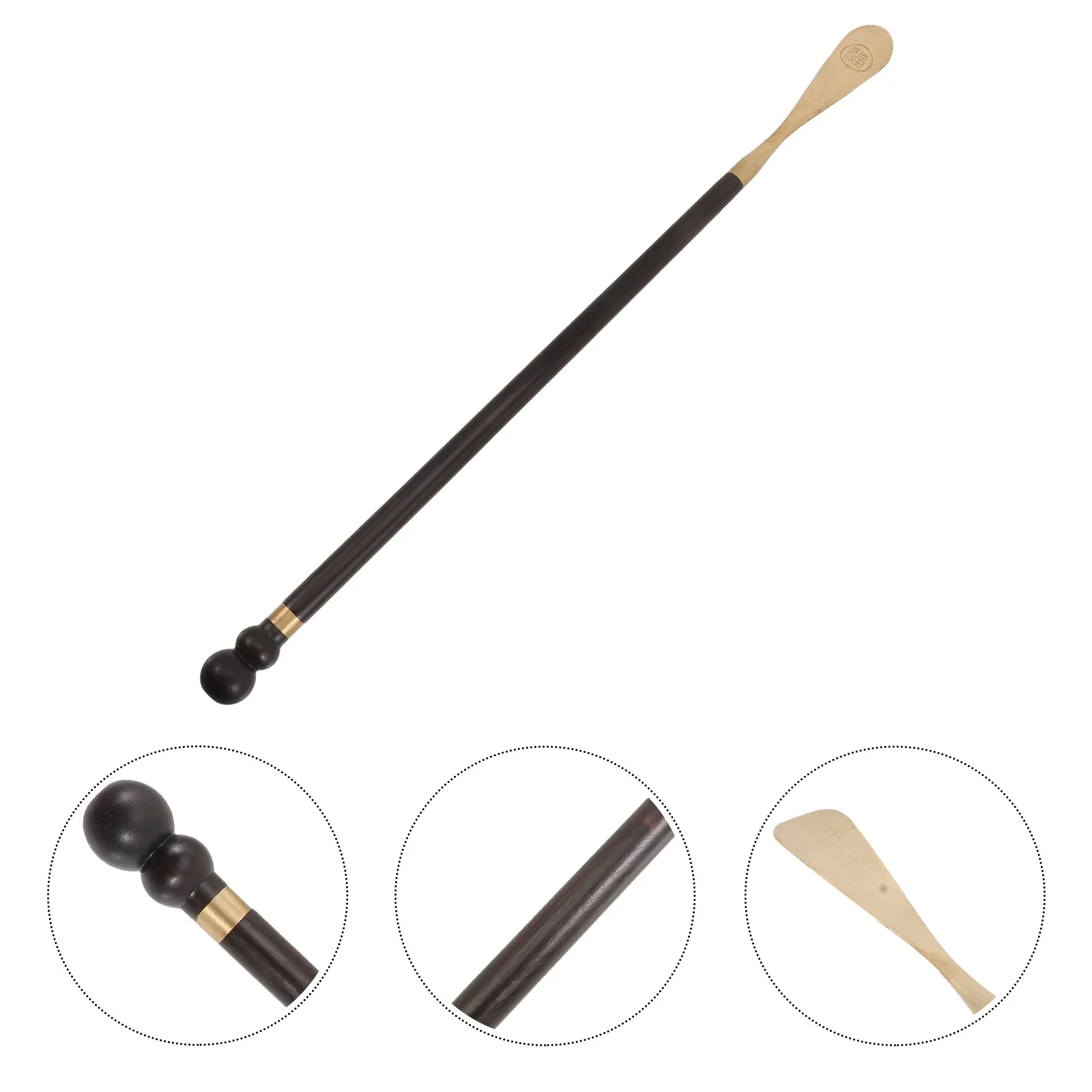 Long Handled Shoehorn Premium Wood Copper Shoe Lifter Household Travel Shoe Helper Easy Wearing Tool for Men Women