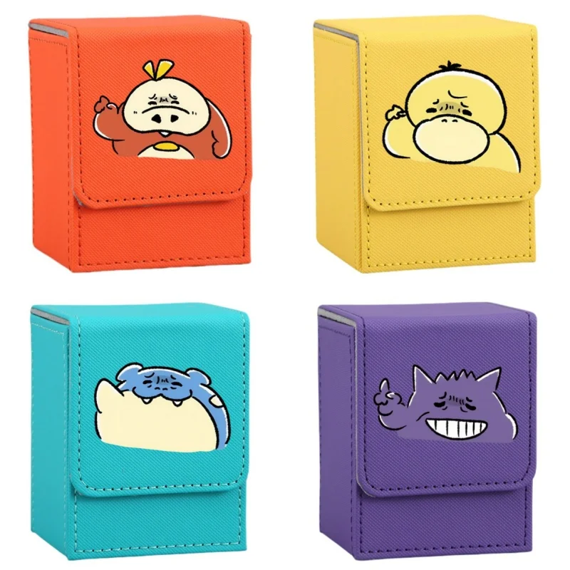 Gengar Card Case Psyduck Fuecoco Bulbasaur Dedenne Tinkatink Togepi PTCG Diy Leather Action Toy Figure Anime Game Collection Box