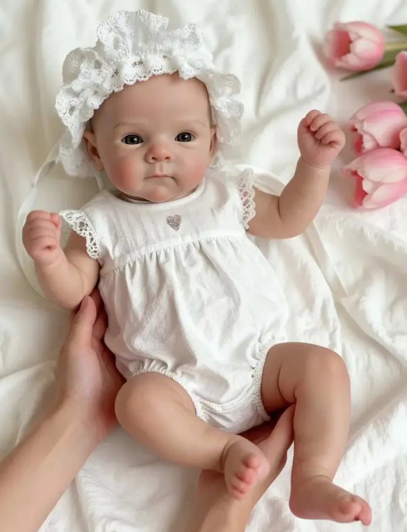 Aizwa1 13Inch Silicone Bettie And Pascale Reborn Girl With White Skirt Handmade Bebe Reborn De Silicona Baby Girl