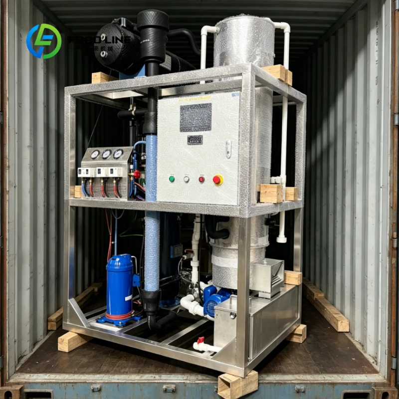 Customized Heavy Duty Industrial Tube Ice Machine Stainless Steel High Output Automatic Ice Maker for Fishery Food Processing