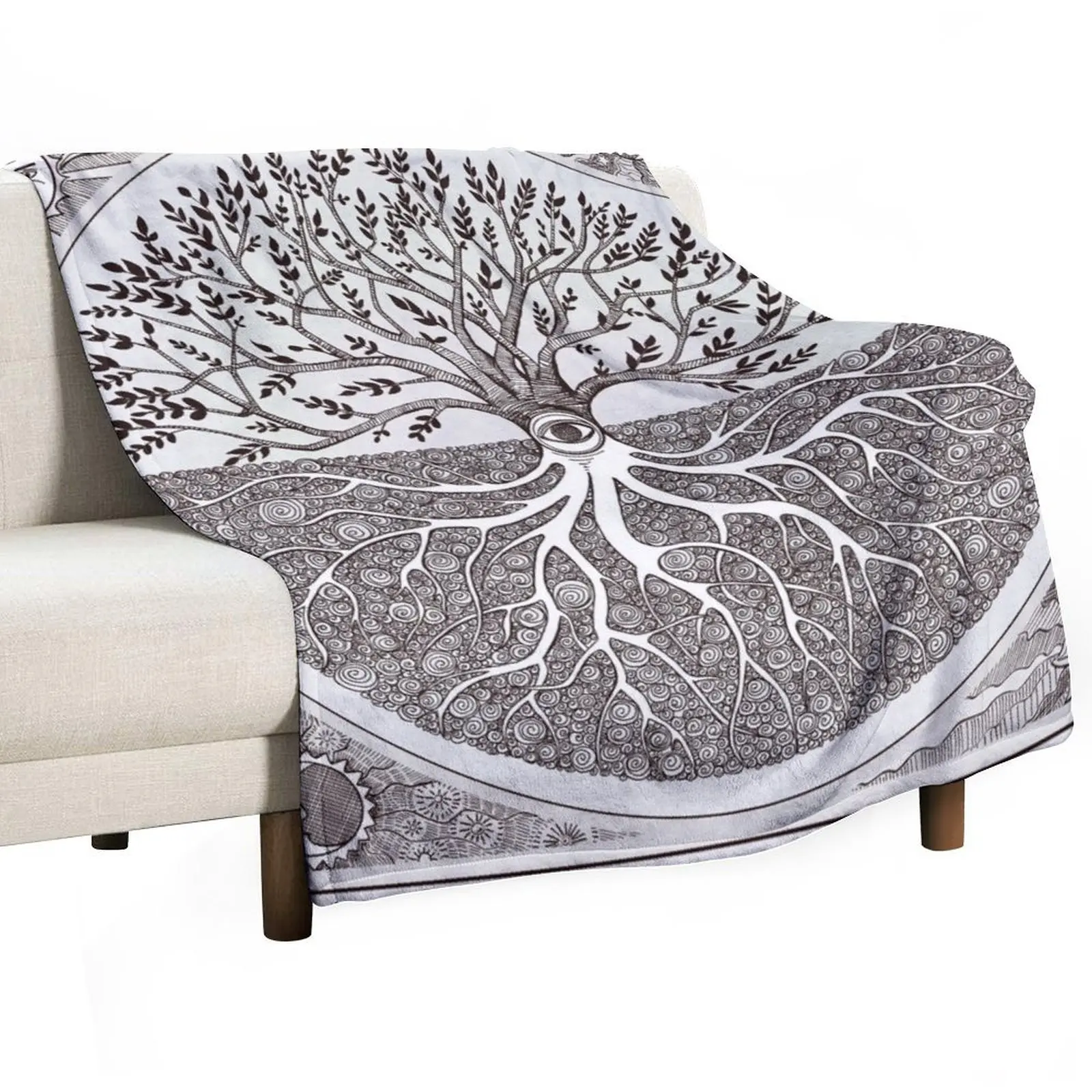 

As above, so below- a tree of life Throw Blanket warm for winter Retros Custom Sofas Blankets