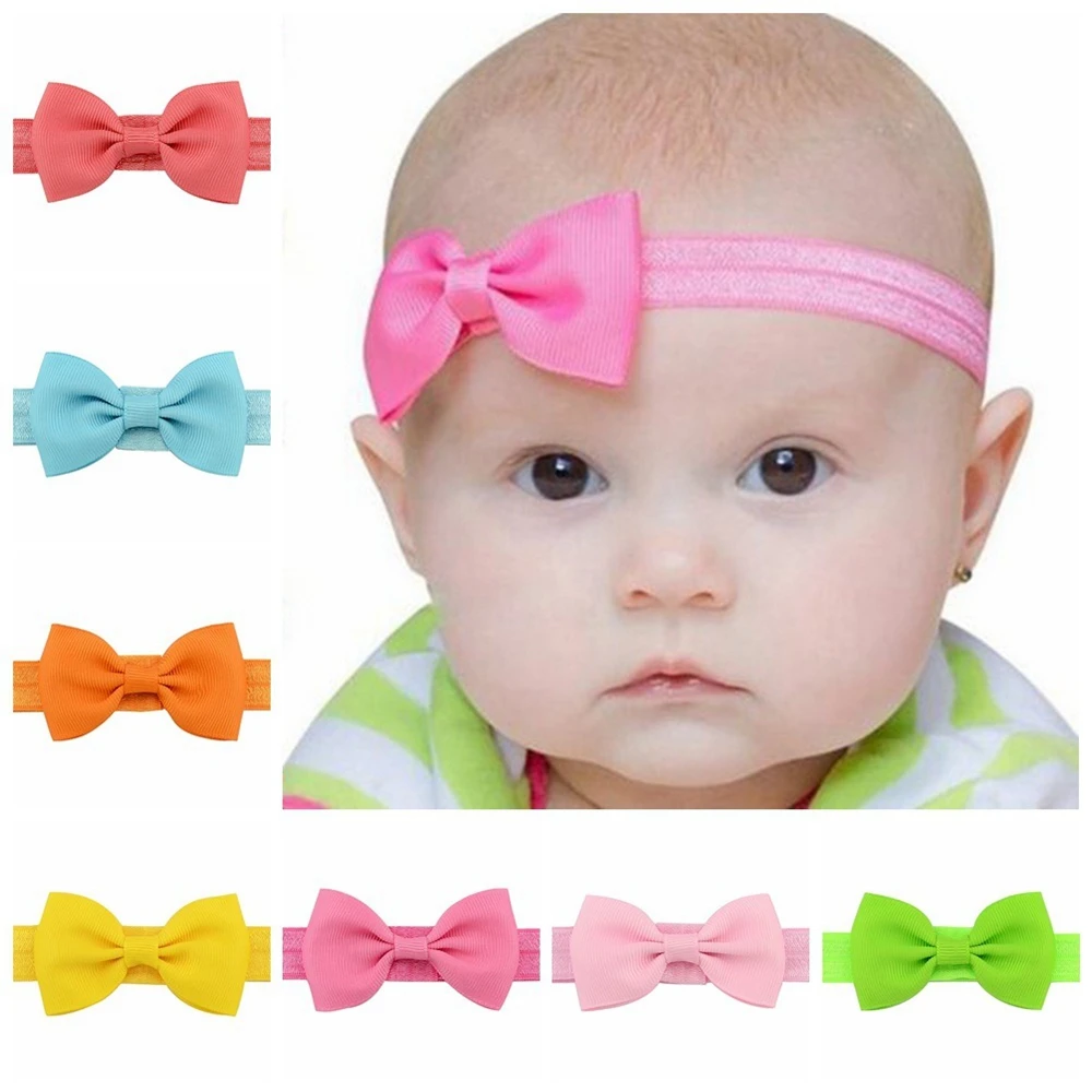 20pcs/lot Cute Ribbon Bows Baby Girls Headband Elastic Handmade Kids Hairbands Boutique Hair Accessories Photo Props Gift Sets