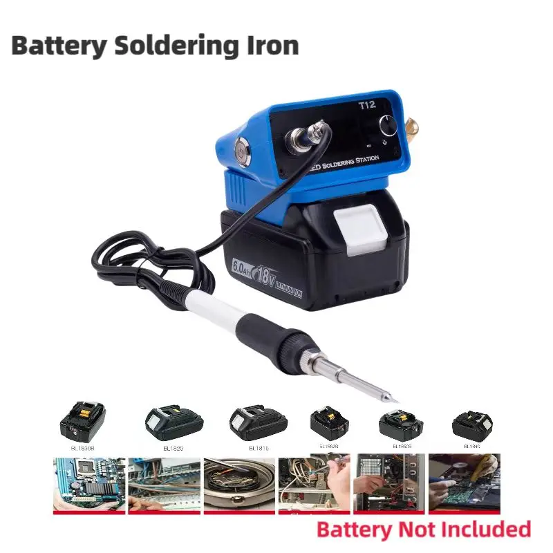 Battery Welding Station For MAKITA 18V Lithium  T12 Soldering Station Tool Electronic Soldering Iron Tip (Not include battery)