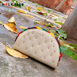 Cute Mexico Taco Shape Women Food Model Handbag and Purse Female Designer Clutch Party Bag Girls Chain Ladies Shoulder Bag