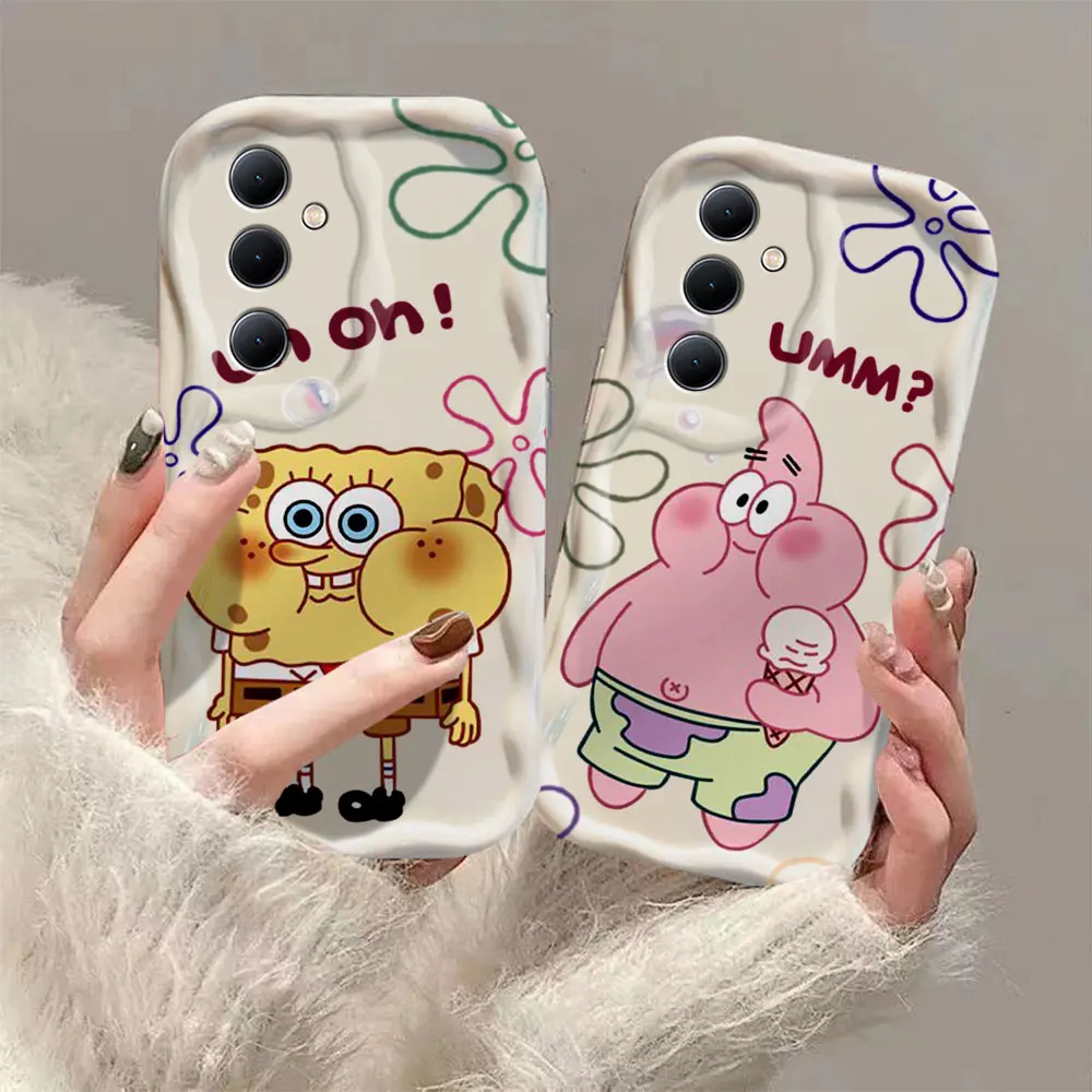 Cute Spongebobs Patrick Star 3D Wave Phone Case For OPPO Reno 11 F 8 T 7 Z 6 5 4 Pro F23 F11 F9 4G 5G Soft Silicone Back Cover