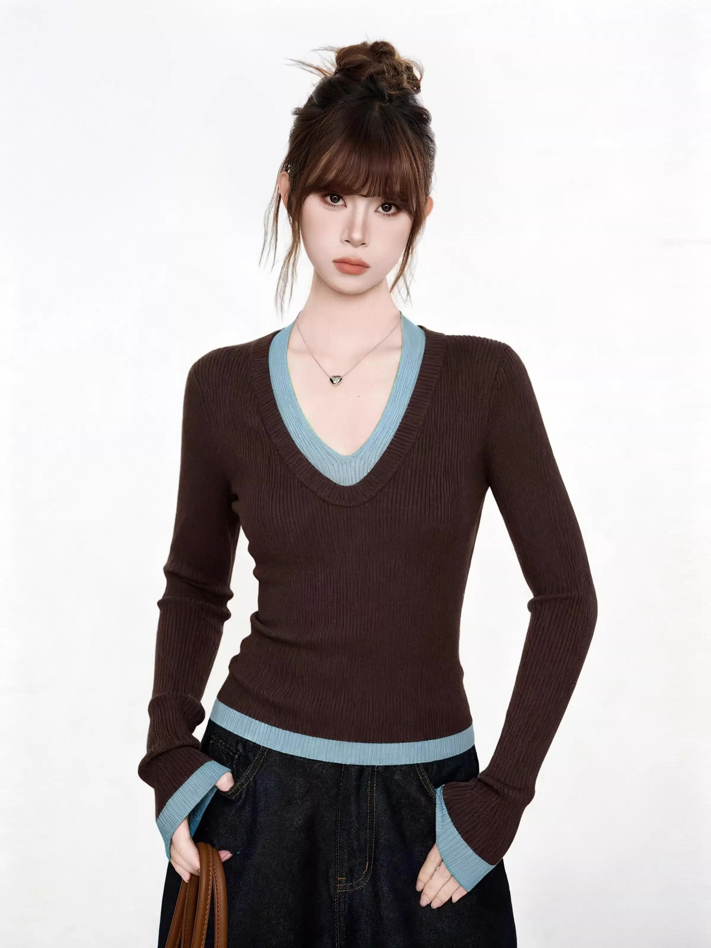 

Pullovers Womens Wool Long Sleeve Extended Arm Elongated Lengthened Stretched Prolonged Protracted Sustained Continued All-Match