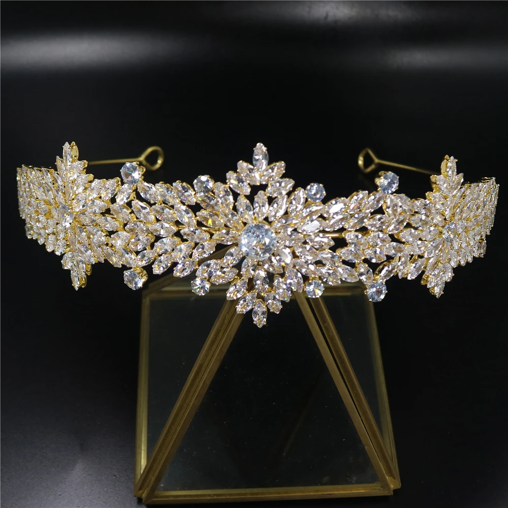 Baroque Magnificent Rhinestone Bridal Crown Tiaras Vintage Silver Plated Crystal Beads Diadem for Women Wedding Hair Accessories