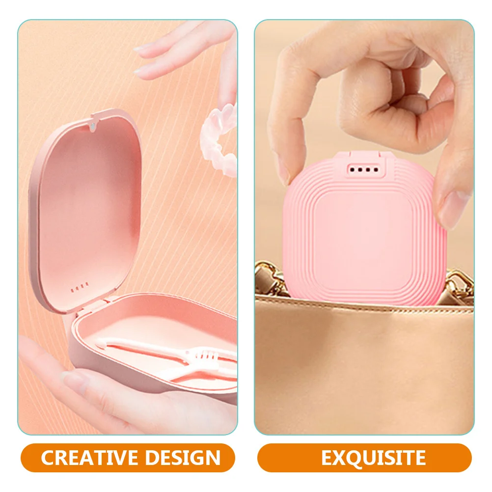 

2Pcs Travel Retainer Case Breathable Portable Denture Box Small Colored Multi-Function Storage Holder for Retainers Mouth Guards