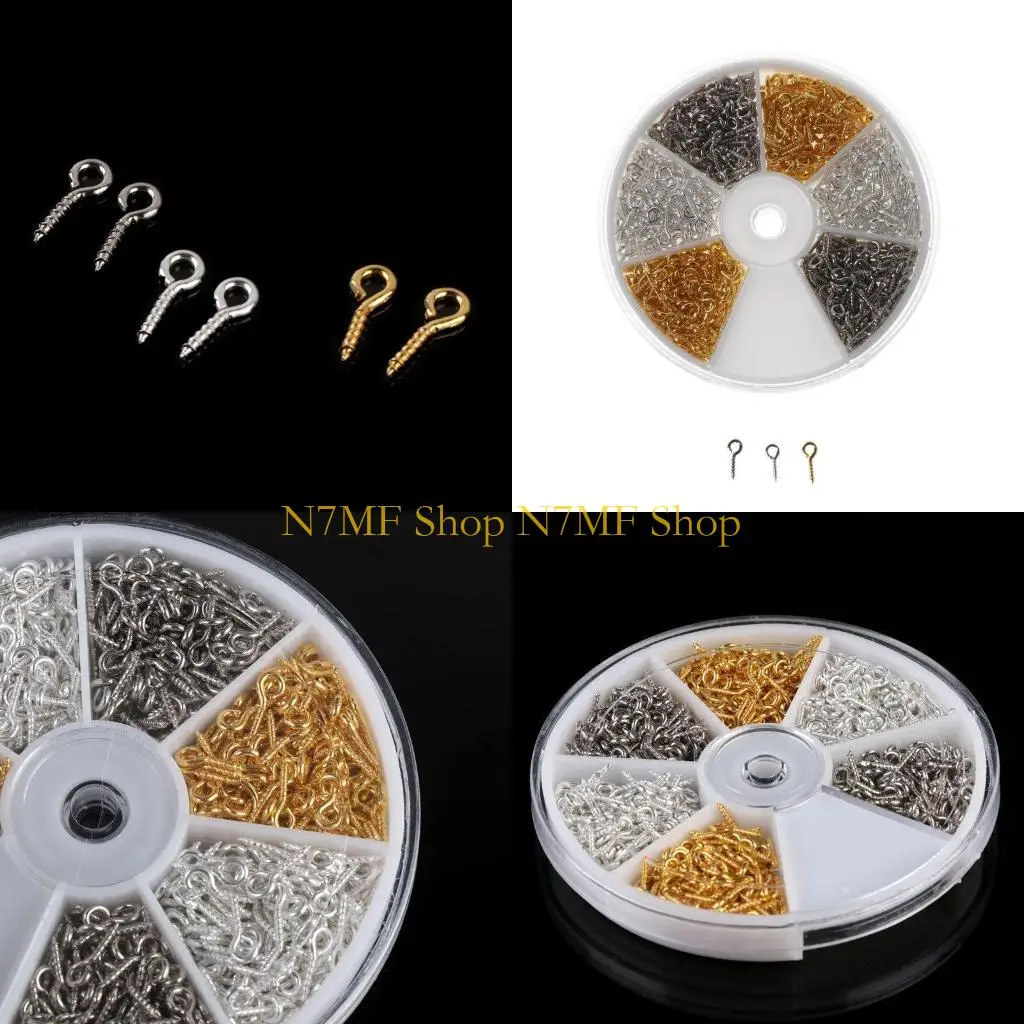 N7MF 600peeces Винт -глазные штифты крючки с небольшими металлическими штифтами для глаз для шва N7MF 600peeces Винт -глазные штифты крючки с небольшими металлическими штифтами для глаз для шва