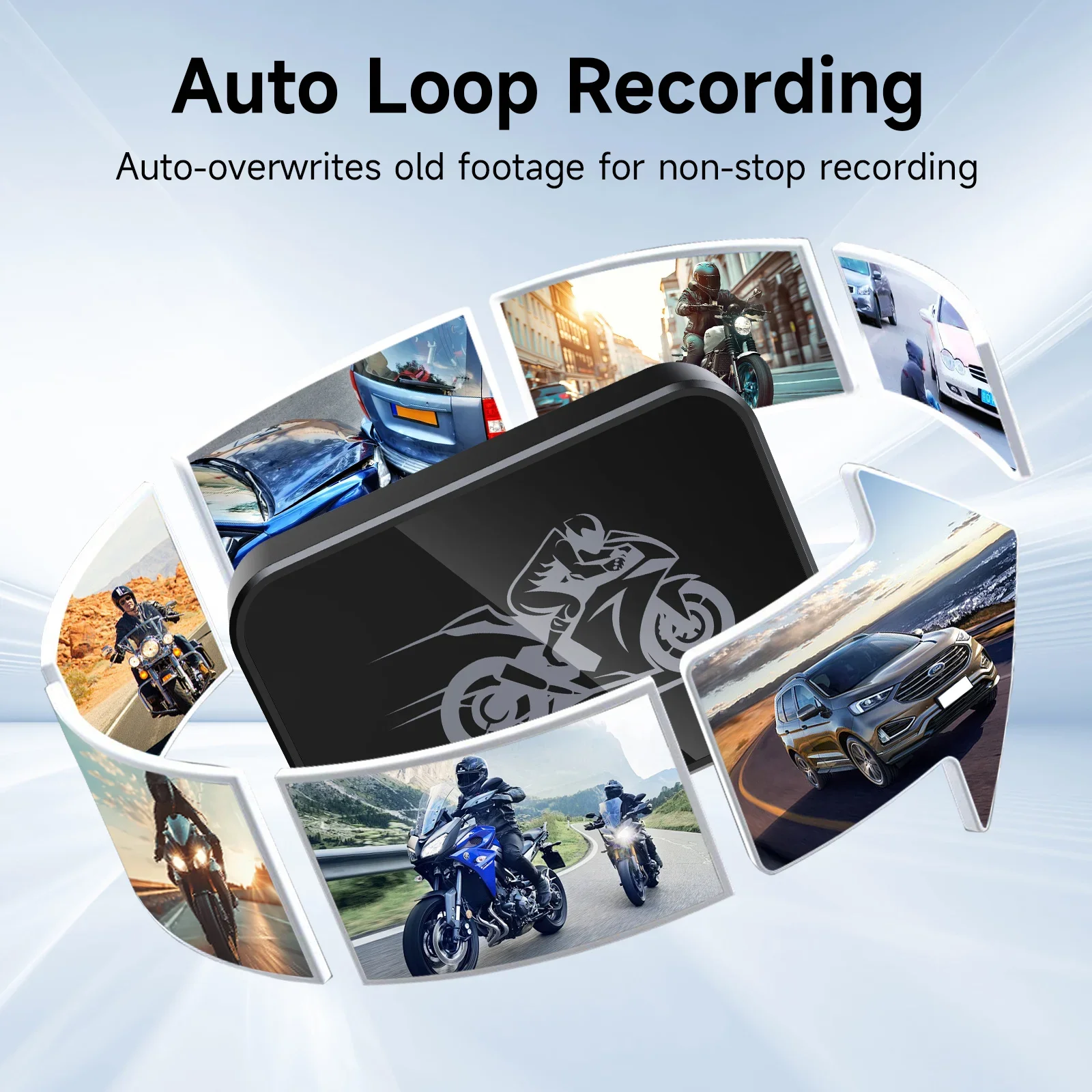 Motorcycle 720P/1080P/2K HD DVR Waterproof IP67 Action Camera Recorder Front & Rearview Motorcycle Dash Cam WiFi Smart Connect