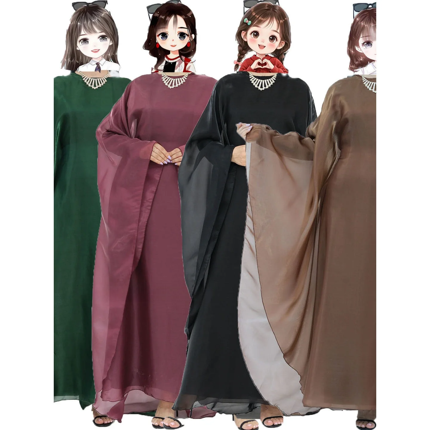 

Elegant Dress And Robe Set Long Gown Two-Piece Set Fashionable Ethnic Women's Clothing Spring 2026 Collection