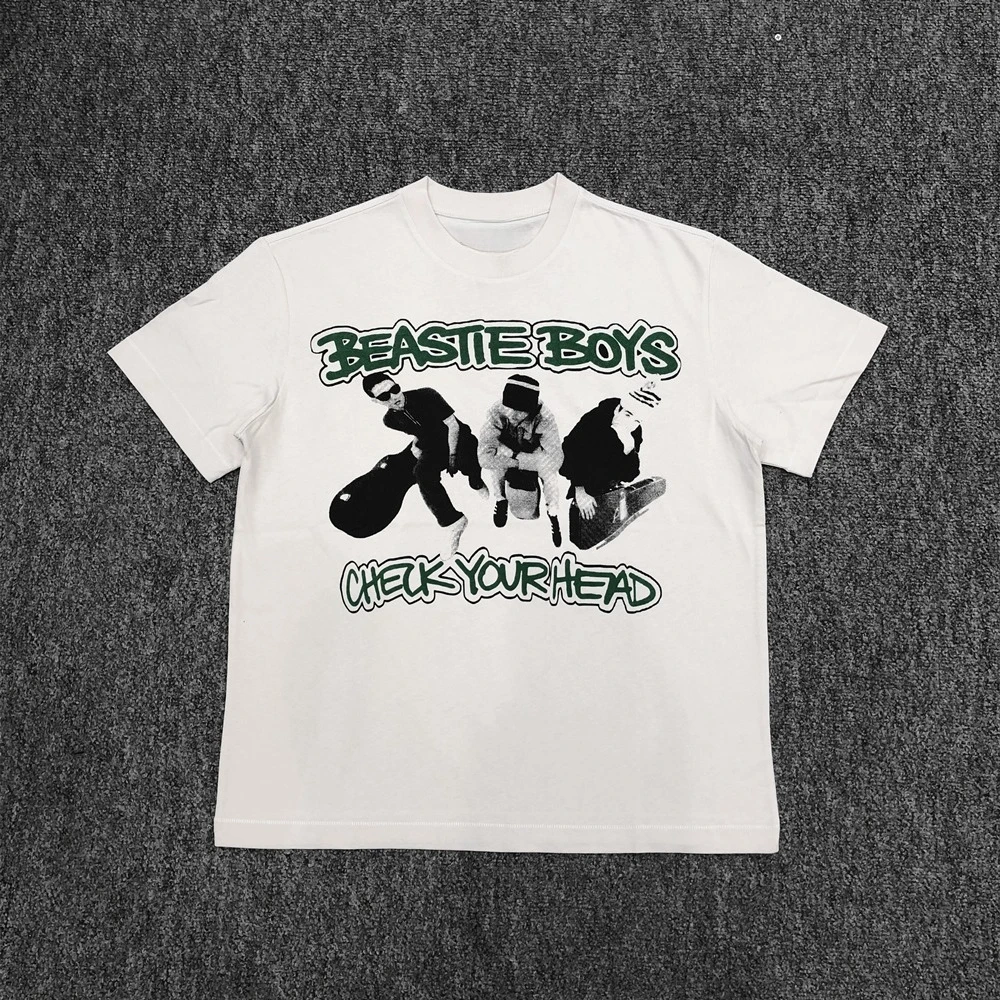 2026 Fashion Beastie Boys Rock and Roll Band Vintage Casual Loose Street Style Tops Tee Graphics Print Cotton T Shirt For Men