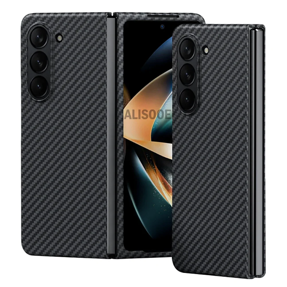 Real Carbon Fiber Capa for Samsung Galaxy Z Fold 6 5 4 Case Ultra Thin Aramid Fiber Matte Protect Cover for Samsung Z Fold 6 5 4