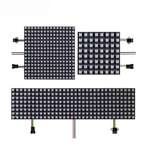 Flexible Led Full Color Pixel Screen Ws2812b Pattern Programming Dot Matrix Display 8x32 16x16 8x8