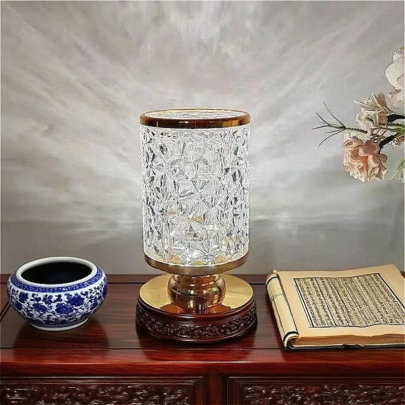 

Bedside Lamp Night Light USB Retro Nightstand Table Lamp Dimmable for Bedroom Crystal Desk Lamp Lighting Fixture Home Decoration