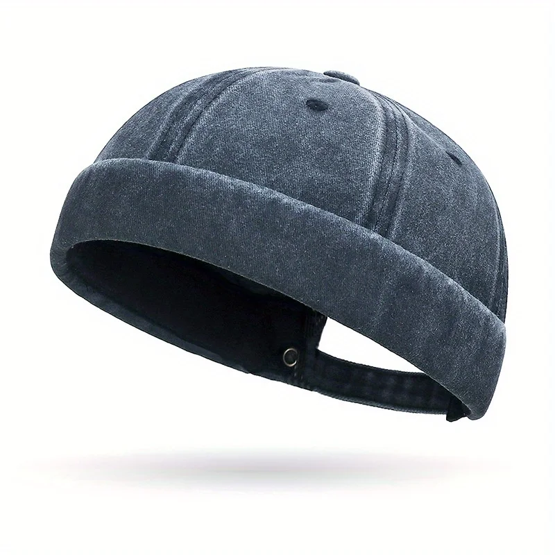 New Solid Wash Cotton Denim Vintage Melon Cap Women Men Hiphop Fashion Street Skullcap Spring Autumn Outdoor Soft Beanies Hat