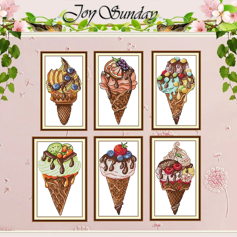 Embroidery Cream - 아이스크림 시리즈 패턴 카운티드 크로스 스티치
