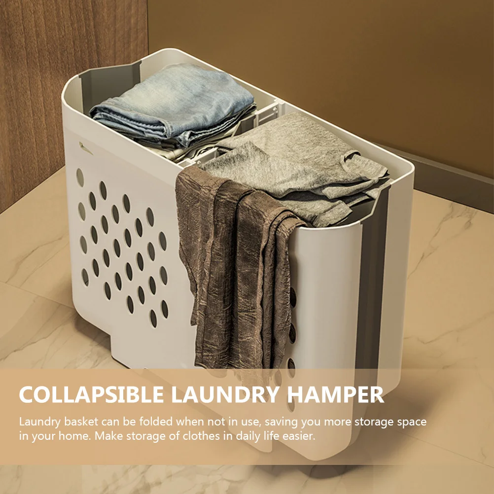 

Wall Mount Foldable Laundry Basket Slim Washing Large Capacity 2 in 1 Dirty Clothes ganizer Storage Hamper TPE PP Material Home