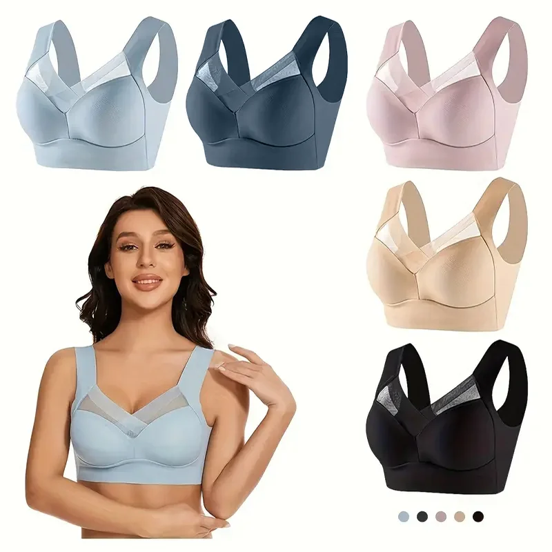 Women Seamless Bras Sports Plus Size Sexy Bras Patchwork Lace Push Up Underwear with Chest Pad Yoga Underwear Women Underwear