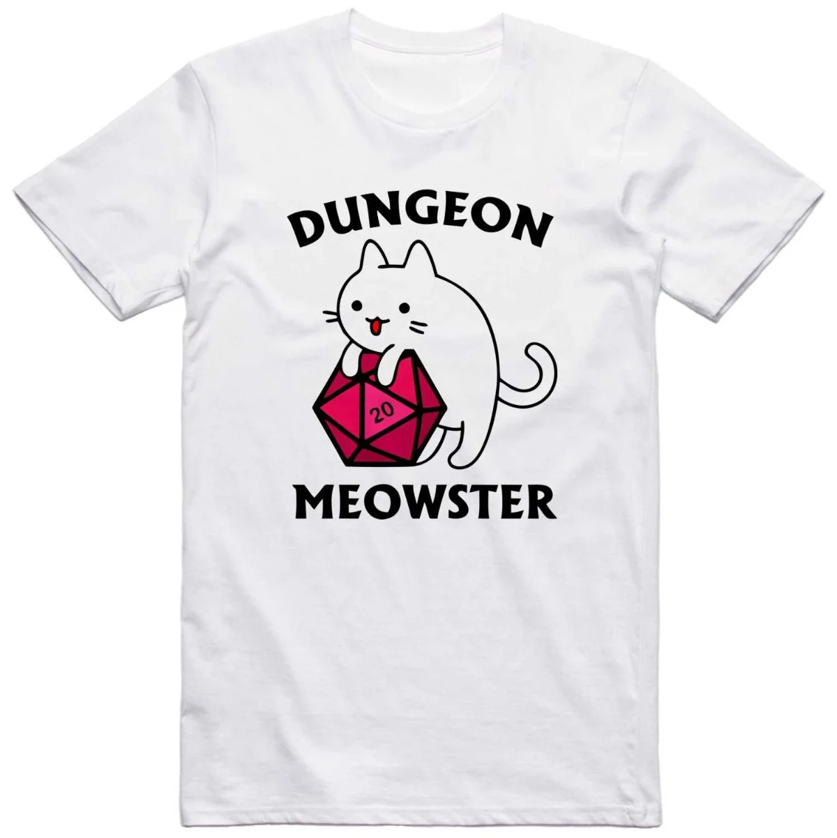 Dragon and Dungeon Meow Monster Role Playing Game Retro Regular Edition T-shirt Ladies' Fun T-shirt for Daily Casual Wear